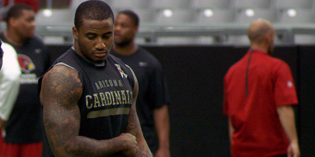 Cardinals $LB Deone Bucannon looks down during the team's conditioning test at training camp July 2...