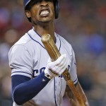 San Diego Padres' Melvin Upton Jr. grimaces after striking out against the Arizona Diamondbacks during the seventh inning of a baseball game Wednesday, July 6, 2016, in Phoenix. (AP Photo/Ross D. Franklin)