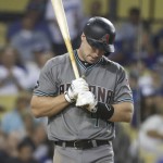Arizona Diamondbacks' Paul Goldschmidt reacts after swinging at a pitch during the fourth inning of a baseball game against the Los Angeles Dodgers, Friday, July 29, 2016, in Los Angeles. (AP Photo/Jae C. Hong)