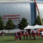 The Cardinals practiced on a field south of University of Phoenix Stadium Aug. 14. (Photo by Adam Green/Arizona Sports)