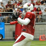 Receiver Michael Floyd makes a catch at Arizona Cardinals training camp Tuesday, August 9, 2016. (Photo: Vince Marotta/Arizona Sports)