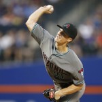 Arizona Diamondbacks starting pitcher Zack Greinke throws during the second inning of a baseball game against the New York Mets, Tuesday, Aug. 9, 2016, in New York. (AP Photo/Kathy Willens)
