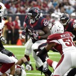 Houston Texans running back Lamar Miller (26) runs for a touchdown during the first half of an NFL preseason football game against the Arizona Cardinals, Sunday, Aug. 28, 2016, in Houston. (AP Photo/Eric Christian Smith)