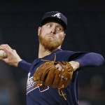 Atlanta Braves' Mike Foltynewicz throws a pitch against the Arizona Diamondbacks during the first inning of a baseball game, Monday, Aug. 22, 2016, in Phoenix. (AP Photo/Ross D. Franklin)