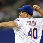 New York Mets starting pitcher Bartolo Colon winds up during the second inning of a baseball game against the Arizona Diamondbacks, Wednesday, Aug. 10, 2016, in New York. (AP Photo/Kathy Willens)