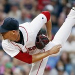 Boston Red Sox's Clay Buchholz pitches during the first inning of a baseball game against the Arizona Diamondbacks in Boston, Saturday, Aug. 13, 2016. (AP Photo/Michael Dwyer)