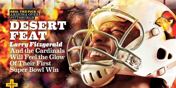 Larry Fitzgerald made one of four regional covers on Sports Illustrated's NFL preview edition (Phot...