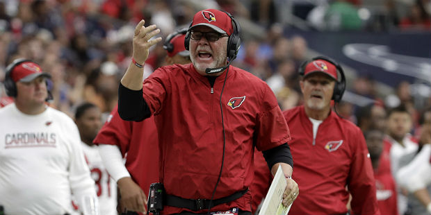 Arizona Cardinals head coach Bruce Arians during the first half of an NFL preseason football game a...