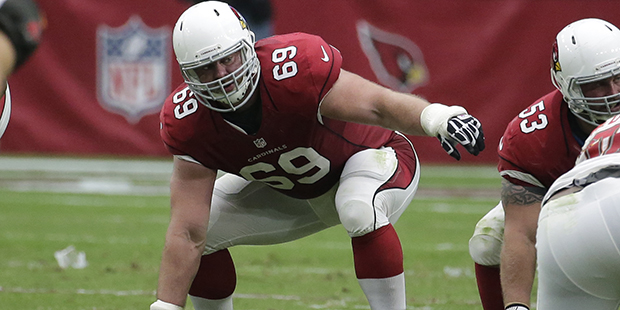 Arizona Cardinals guard Evan Mathis (69) during an NFL football game against the Tampa Bay Buccanee...