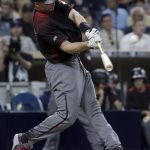 Arizona Diamondbacks' Paul Goldschmidt hits a two-run home run against the San Diego Padres during the sixth inning of a baseball game in San Diego, Wednesday, Sept. 21, 2016. (AP Photo/Chris Carlson)