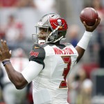 Tampa Bay Buccaneers quarterback Jameis Winston (3) warms up prior to an NFL football game against the Arizona Cardinals, Sunday, Sept. 18, 2016, in Glendale, Ariz. (AP Photo/Ross D. Franklin)