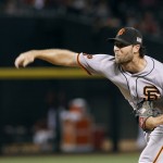 San Francisco Giants' Hunter Strickland throws a pitch against the Arizona Diamondbacks during the ninth inning of a baseball game, Sunday, Sept. 11, 2016, in Phoenix. The Giants defeated the Diamondbacks 5-3. (AP Photo/Ralph Freso)