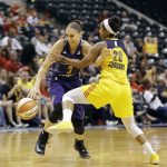 Phoenix Mercury's Diana Taurasi (3) is defended by Indiana Fever's Briann January (20) during the second half of a first round WNBA playoff basketball game, Wednesday, Sept. 21, 2016, in Indianapolis. Phoenix won the game, 89-78. (AP Photo/Darron Cummings)