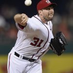 Washington Nationals starting pitcher Max Scherzer delivers a pitch during the third inning of a baseball game against the Arizona Diamondbacks, Tuesday, Sept. 27, 2016, in Washington. (AP Photo/Nick Wass)