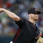 Arizona Diamondbacks' Shelby Miller throws a pitch against the Los Angeles Dodgers during the first inning of a baseball game Saturday, Sept. 17, 2016, in Phoenix. (AP Photo/Ross D. Franklin)