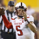 Texas Tech's Patrick Mahomes II looks to pass against Arizona State during the first half of an NCAA college football game Saturday, Sept. 10, 2016, in Tempe, Ariz. (AP Photo/Ross D. Franklin)