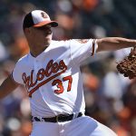 Baltimore Orioles pitcher Dylan Bundy delivers against the Arizona Diamondbacks in the first inning of a baseball game, Sunday, Sept.25, 2016, in Baltimore. (AP Photo/Gail Burton)