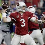 Arizona Cardinals quarterback Carson Palmer (3) throws against the Seattle Seahawks during the first half of a football game, Sunday, Oct. 23, 2016, in Glendale, Ariz. (AP Photo/Rick Scuteri)