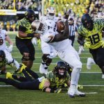 Arizona State quarterback Dillon Sterling-Cole (7), scores a touchdown in the first quarter against Oregon in an NCAA college football game Saturday, Oct. 29, 2016 in Eugene, Ore. (AP Photo/Thomas Boyd)