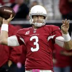 Arizona Cardinals quarterback Carson Palmer (3) warms up prior to an NFL football game against the New York Jets, Monday, Oct. 17, 2016, in Glendale, Ariz. (AP Photo/Rick Scuteri)