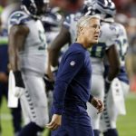 Seattle Seahawks head coach Pete Carroll takes the field prior to a football game against the Arizona Cardinals, Sunday, Oct. 23, 2016, in Glendale, Ariz. (AP Photo/Ross D. Franklin)