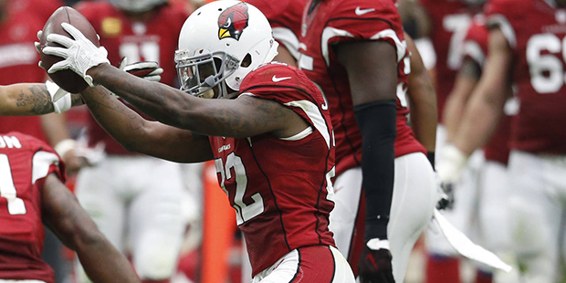 Arizona Cardinals strong safety Tony Jefferson (22) celebrates his fumble recovery against the Tamp...