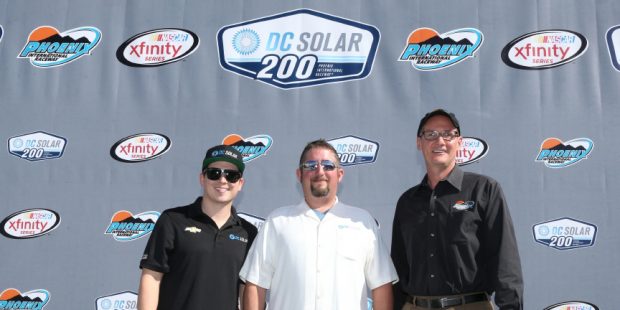 Brennan Poole, driver of the No. 48 DC Solar Chevy for Chip Ganassi Racing, Jeff Carpool, DC Solar ...