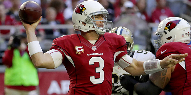 Arizona Cardinals quarterback Carson Palmer (3) throws against the New Orleans Saints during the fi...