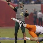Baylor quarterback Zach Smith (4) throws against Boise State during the first half of the Cactus Bowl NCAA college football game, Tuesday, Dec. 27, 2016, in Phoenix. (AP Photo/Rick Scuteri)