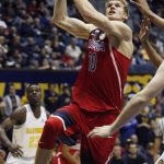 Arizona's Brandon Chauca goes up to shoot against California during the first half of an NCAA college basketball game, Friday, Dec. 30, 2016, in Berkeley, Calif. (AP Photo/George Nikitin)