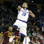 Creighton guard Maurice Watson Jr. drives to the basket against Arizona State during the first half of an NCAA college basketball game, Tuesday, Dec. 20, 2016, in Tempe, Ariz. (AP Photo/Ralph Freso)