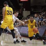 Arizona State guard Tra Holder (0) dribbles past Stanford guard Robert Cartwright, center, on a screen from Ramon Vila (33) during the first half of an NCAA college basketball game Friday, Dec. 30, 2016, in Stanford, Calif. (AP Photo/Marcio Jose Sanchez)