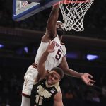Arizona State forward Obinna Oleka (5) dunks the ball over Purdue guard P.J. Thompson (11) in the first half of an NCAA college basketball game, Tuesday, Dec. 6, 2016, in New York. (AP Photo/Julie Jacobson)
