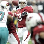 Warner won a training camp battle with Leinart in 2008 and from there it did not take long for him to prove his previous season was no fluke. Eight games into the season, Warner had thrown for 16 touchdowns and six interceptions as the Cardinals were 5-3 and boasting an electric offense.