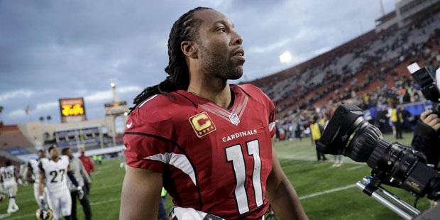 Arizona Cardinals wide receiver Larry Fitzgerald walks off the field after a win over the Los Angel...