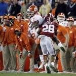 Alabama's Anthony Averett breaks up a pass intended for Clemson's Mike Williams during the second half of the NCAA college football playoff championship game Monday, Jan. 9, 2017, in Tampa, Fla. (AP Photo/David J. Phillip)