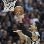 San Antonio Spurs Danny Green drives for a basket against Phoenix in the second half of their regular-season NBA basketball game in Mexico City, Saturday, Jan. 14, 2017. (AP Photo/Rebecca Blackwell)