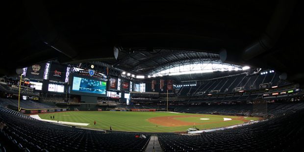 The interior of Chase Field is pictured Sunday Aug. 30, 2015 in Phoenix. Chase Field is home of the...