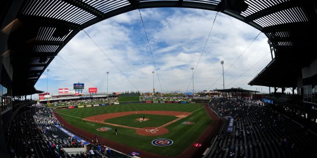 Mar 5, 2016; Mesa, AZ, USA; General view of Sloan Park prior to the game between the Chicago Cubs a...
