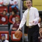 Arizona State head coach Bobby Hurley bounces a loose ball as he reacts to a play against Washington State in the first half of an NCAA college basketball game, Saturday, Feb. 18, 2017, in Pullman, Wash. (AP Photo/Ted S. Warren)