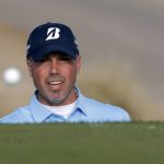 Matt Kucher hits onto the 14th green during the second round of the Phoenix Open golf tournament, Friday, Feb. 3, 2017, in Scottsdale, Ariz. (AP Photo/Matt York)