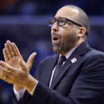 Memphis Grizzlies head coach David Fizdale reacts to a play in the first half of an NBA basketball game against the Phoenix Suns, Wednesday, Feb. 8, 2017, in Memphis, Tenn. (AP Photo/Brandon Dill)