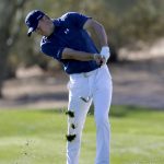 Jordan Spieth hits from the first fairway during the final round of the Wastem Management Phoenix Open golf tournament, Sunday, Feb. 5, 2017, in Scottsdale, Ariz. (AP Photo/Matt York)