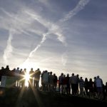 Fans line the 10th tee during the second round of the Phoenix Open golf tournament, Friday, Feb. 3, 2017, in Scottsdale, Ariz. (AP Photo/Matt York)