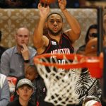 Houston Rockets guard Eric Gordon shoots during the All-Star 3-point shootout as part of the NBA All-Star Saturday Night events in New Orleans, Saturday, Feb. 18, 2017. (AP Photo/Max Becherer)