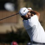 J.J. Spaun hits his tee shot at the second hole during the final round of the Waste Management Phoenix Open golf tournament Sunday, Feb. 5, 2017, in Scottsdale, Ariz. (AP Photo/Ross D. Franklin)