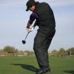 Phil Mickelson hits from the 12th tee during the second round of the Phoenix Open golf tournament, Friday, Feb. 3, 2017, in Scottsdale, Ariz. (AP Photo/Matt York)