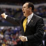 Wichita State head coach Gregg Marshall yells from the sidelines during the first half of a second-round game against Kentucky in the men's NCAA college basketball tournament Sunday, March 19, 2017, in Indianapolis. (AP Photo/Jeff Roberson)