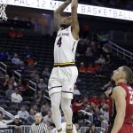 Arizona State's Torian Graham dunks Stanford during the second half of an NCAA college basketball game in the first round of the Pac-12 men's tournament, Wednesday, March 8, 2017, in Las Vegas. Arizona State won 98-88. (AP Photo/John Locher)