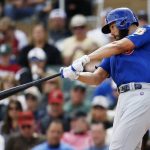 Chicago Cubs' Jake Arrieta connects for a home run against the Arizona Diamondbacks during the third inning of a spring training baseball game Thursday, March 23, 2017, in Scottsdale, Ariz. (AP Photo/Ross D. Franklin)